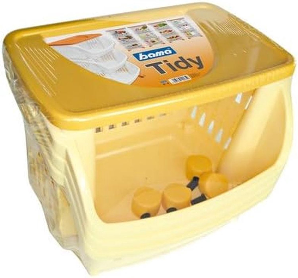 Keuken Trolley Set 3 Stuks met Wielen en Dienblad - Geel