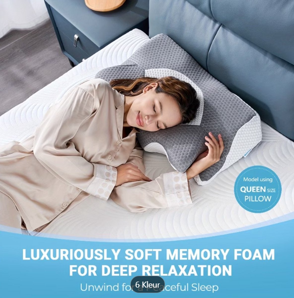 1 stuks Ergonomisch Contour Kussen, Cervicale Nek Kussen, Memory Foam Kussens voor Nek en Schouder, Slaapkussen voor Zijslapers, Rug- en Buikslapers