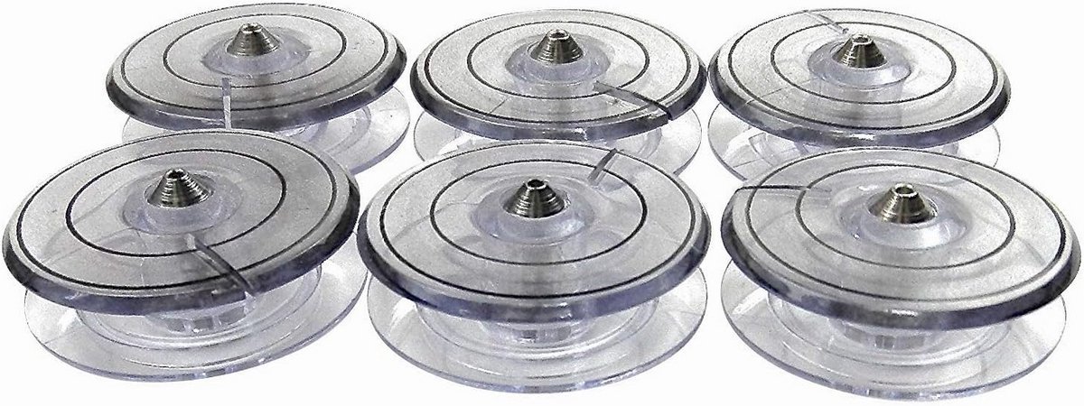 Set van 6 spoelen met metalen pen voor Singer naaimachine modellen