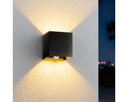 Merkloos Waterdichte LED Buitenwandlamp met Bewegingsmelder Verstelbare Lichtbundel Zwart