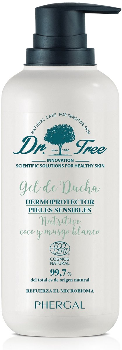 Douchegel Dr. Tree Gevoelige huid Mos Kokosnoot Voedzaam 500 ml