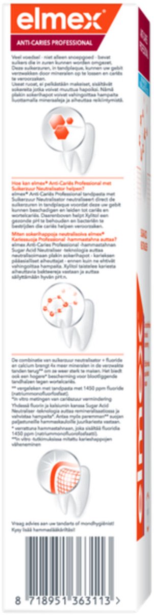 12x Elmex Tandpasta Anti-Cariës Professional 75 ml