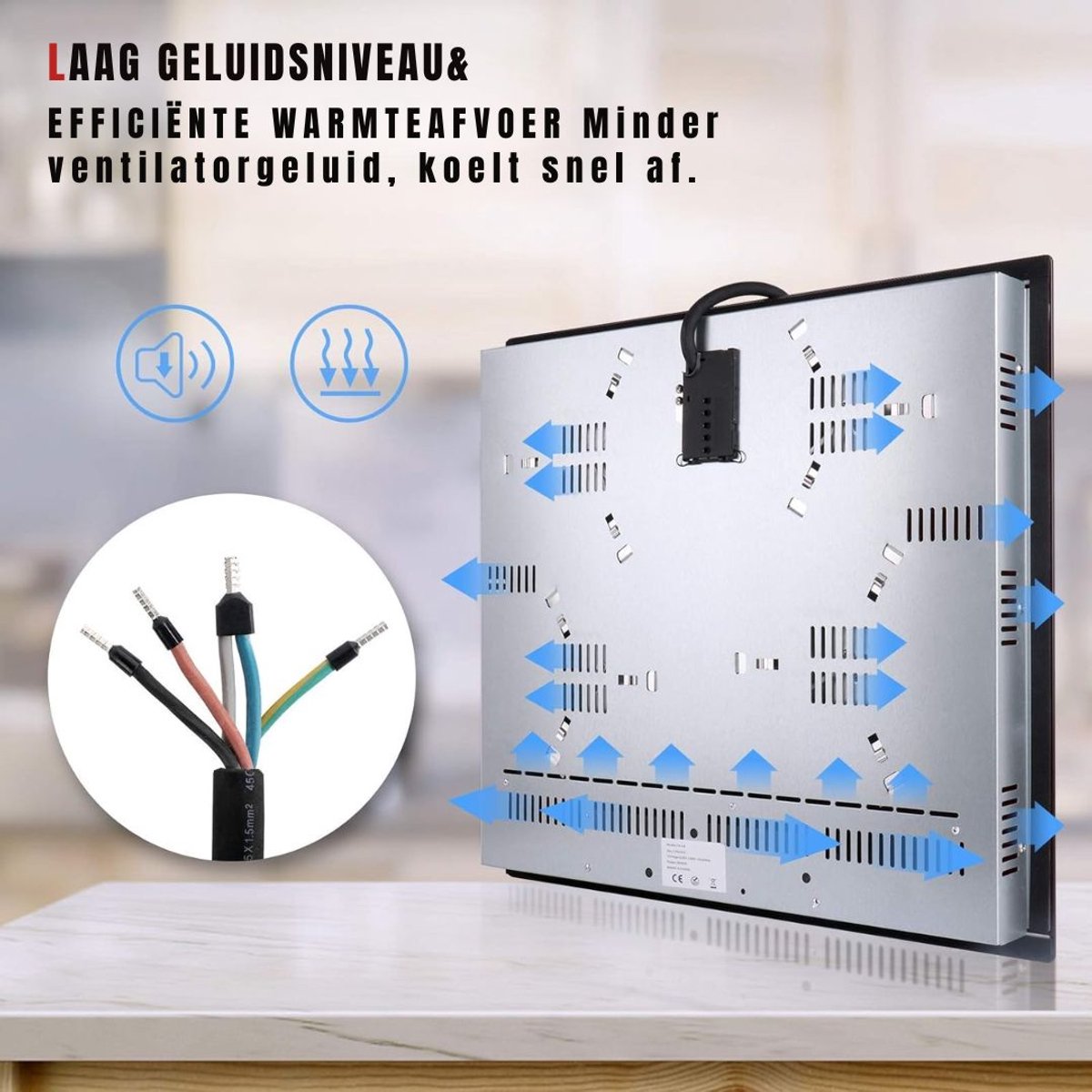 Nexvo® Elektrische Kookplaat 4 Pits - Elektrische Fornuis - Elektrische Kookplaat Vrijstaand - 4 Kookzones - Kinderslot - Zwart - ‎52cm x 59cm x 6cm