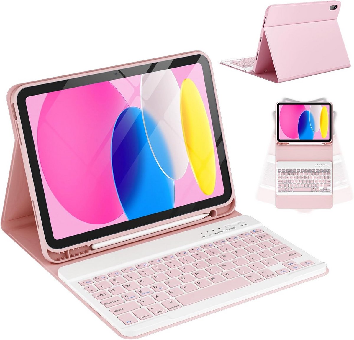Tablet Hoes met Bluetooth Toetsenbord voor 10.9 Inch Model 2022 met Potloodhouder