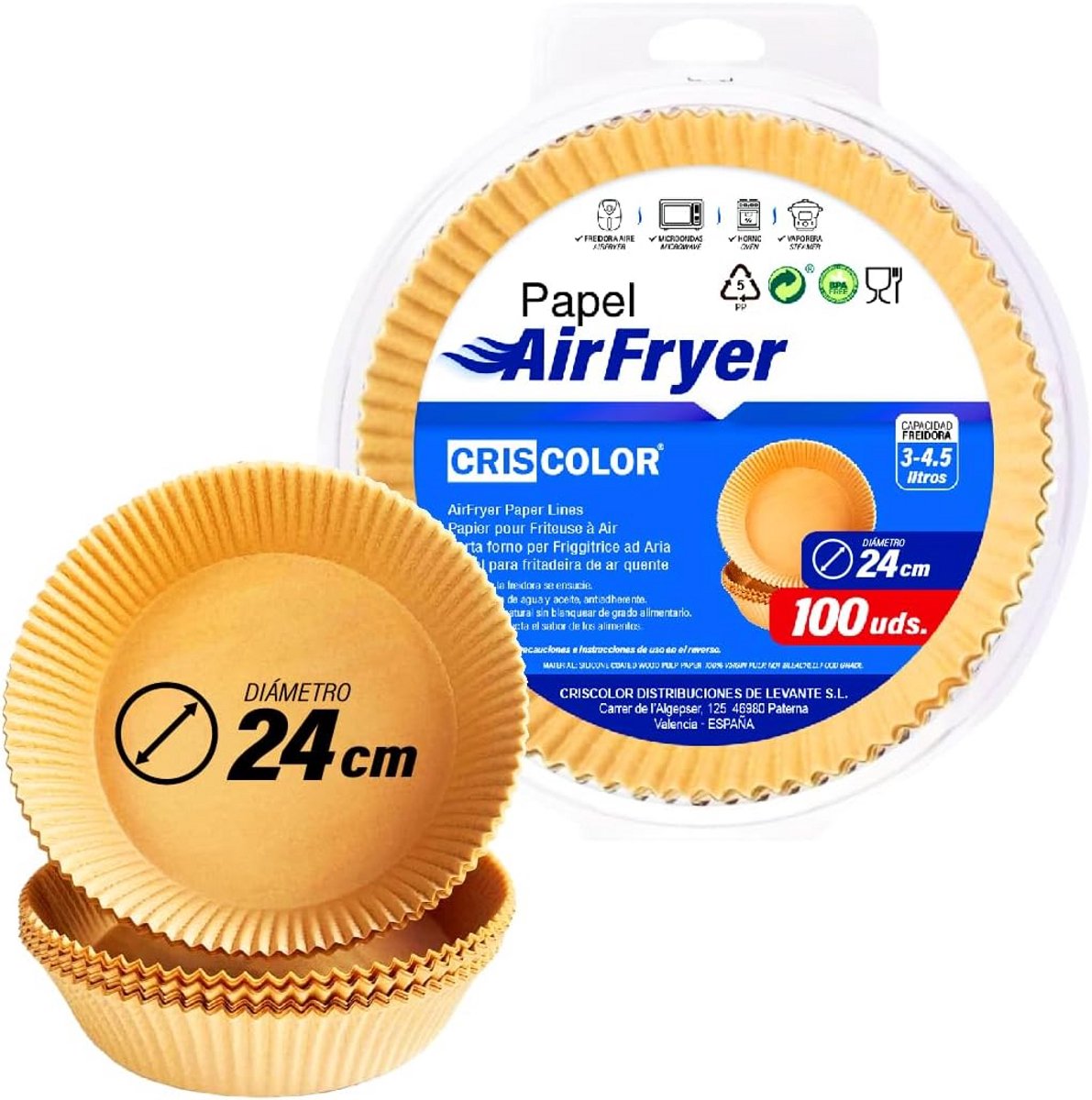 Ronde Bakvormpapiertjes voor Airfryer en Oven 100 Stuks Antiaanbaklaag