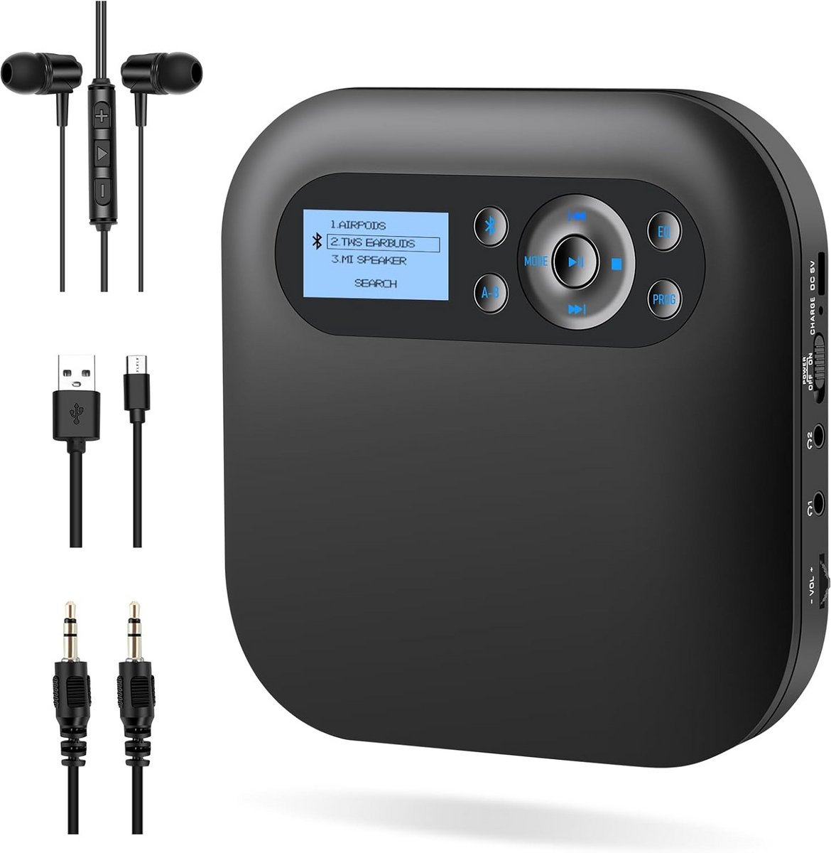 Draagbare Bluetooth CD Speler met Speakers en Oplaadbare Batterij