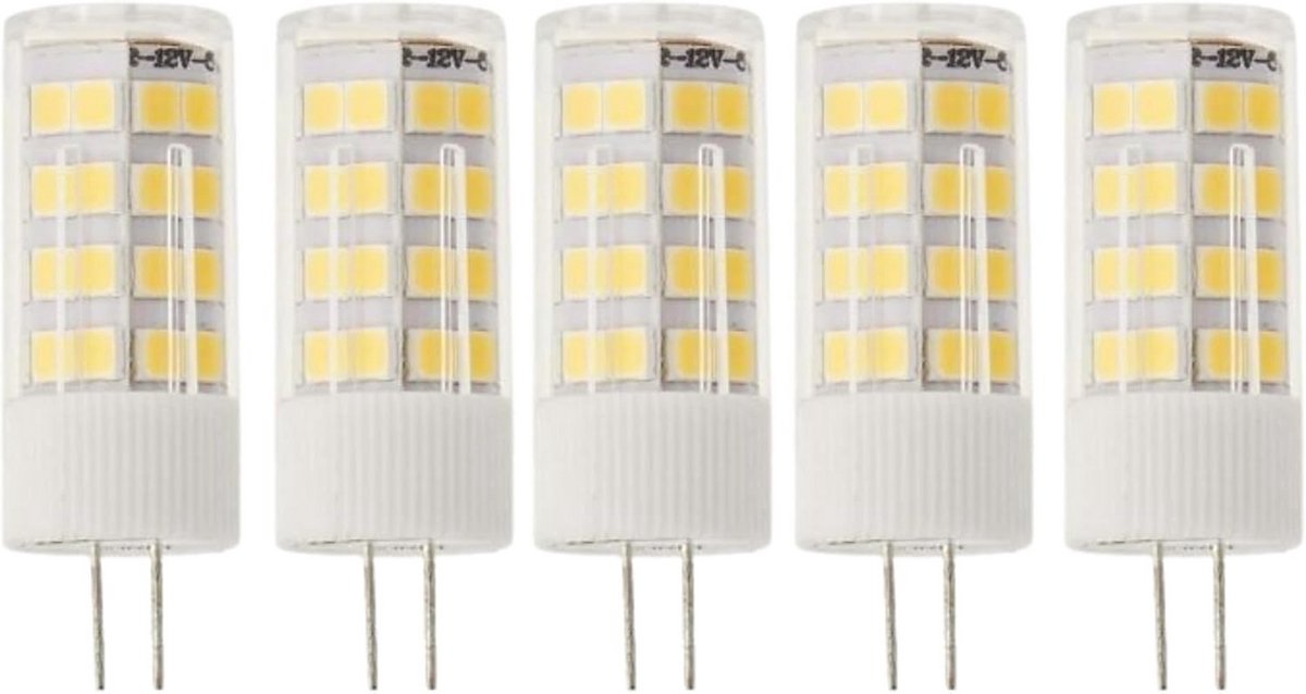 Set van 5x 12V G4 LED Lampen 5W - 4000K Wit Licht (35W Halogeen Vervanger)
