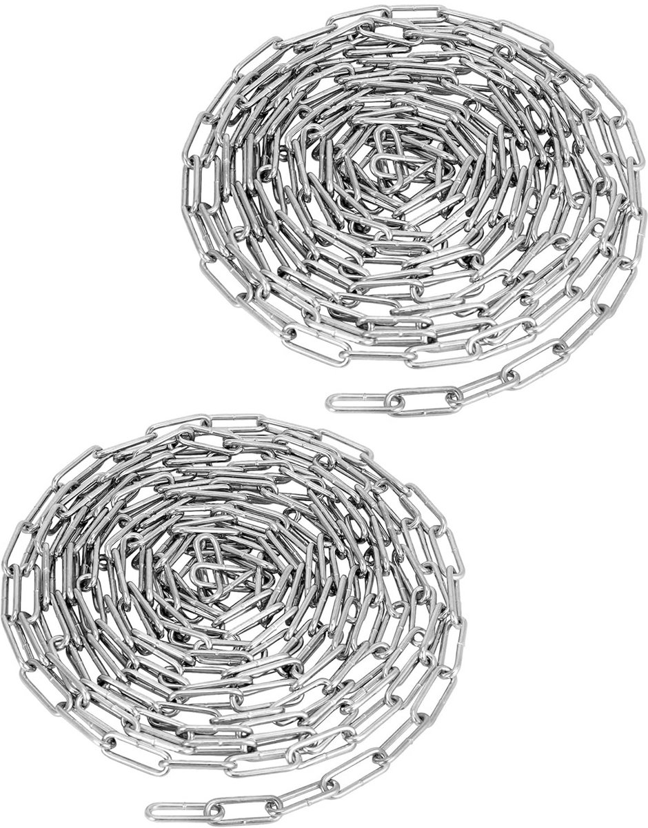 Gegalvaniseerd Stalen Ketting 3mm Dik 5 Meter Lang - Roestvrij voor Waslijn of Bevestiging