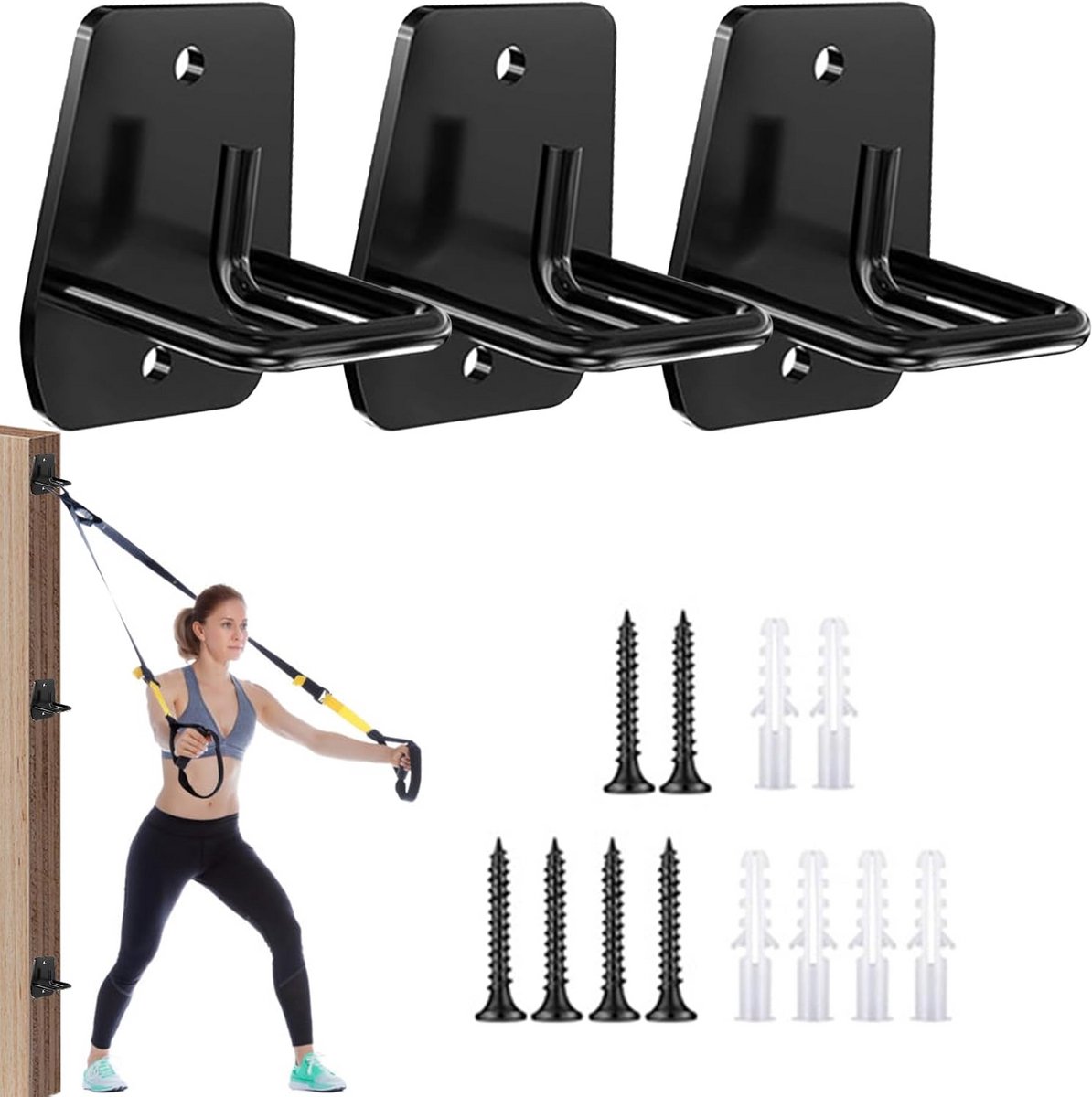 3 Stuks Wandanker voor Weerstandsbanden en Trainingsaccessoires