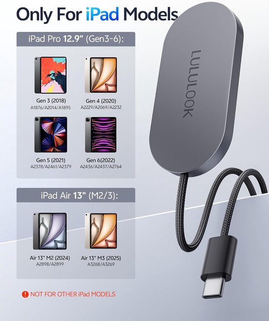 Magnetische Draadloze Oplader voor iPad Pro en iPad Air — afbeelding 2
