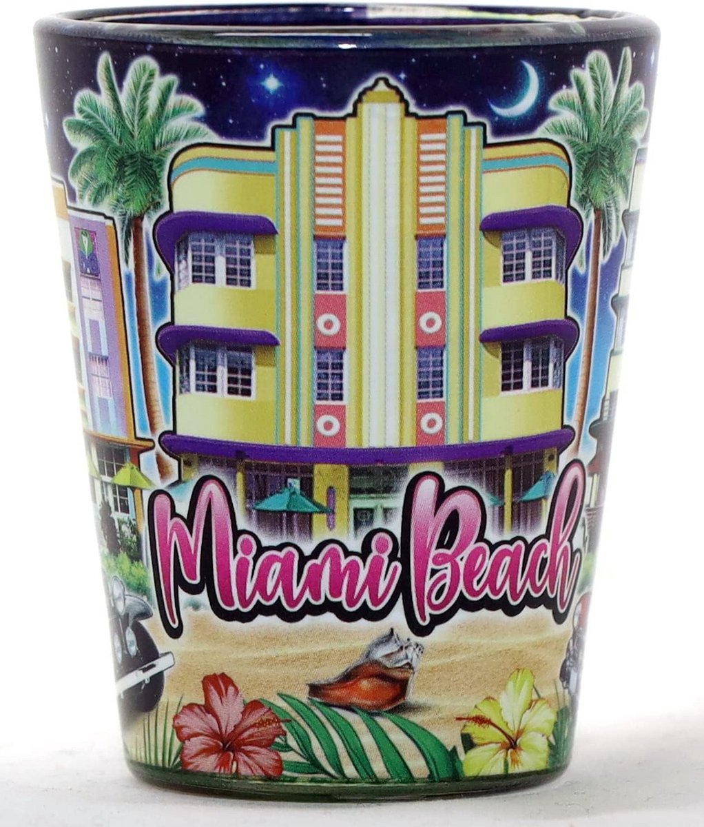 Nacht en Dag Shotglas Miami Beach Souvenir