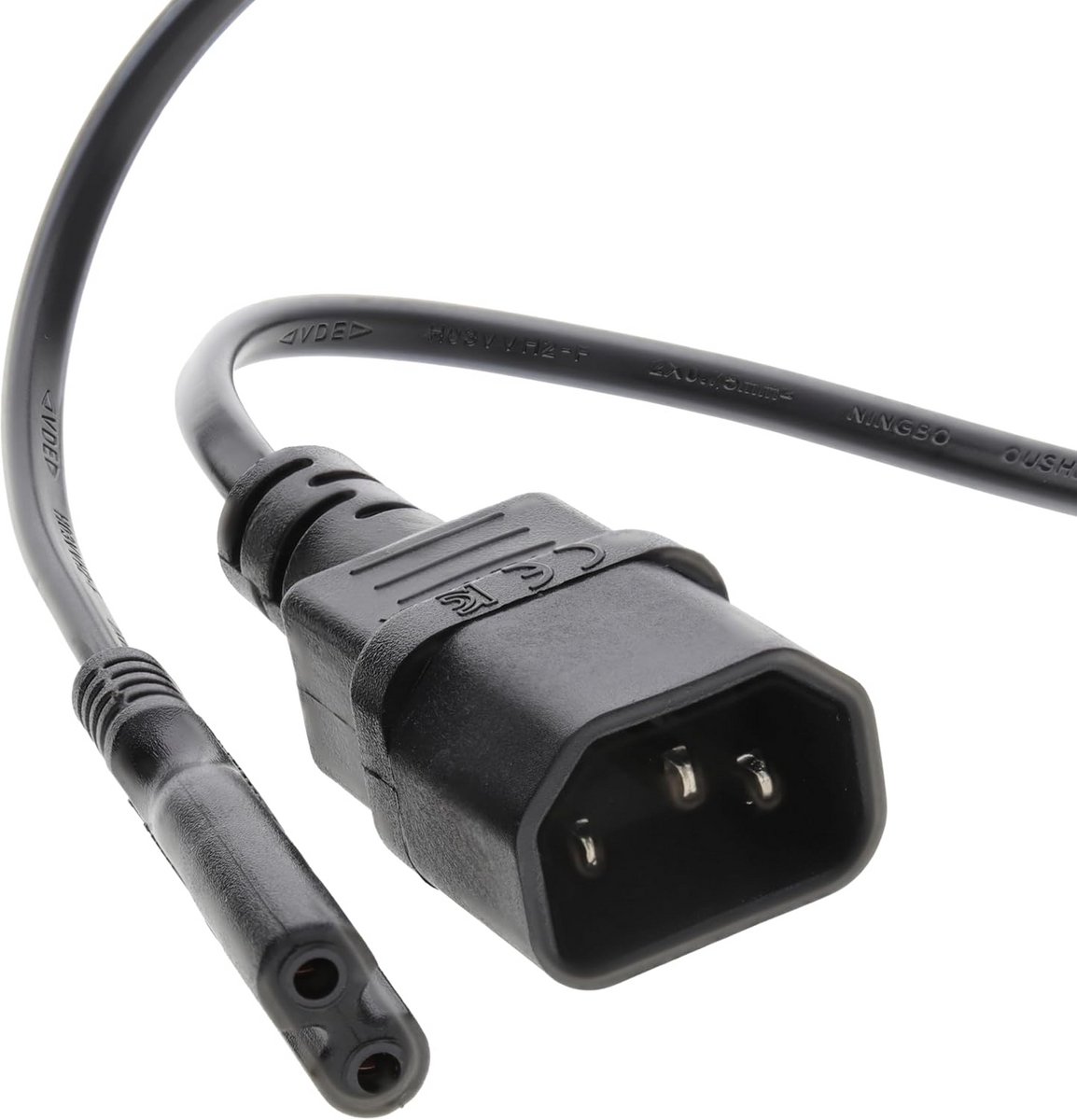C14 naar C7 Stroomkabel 3-polig 50 cm Rechte Adapter