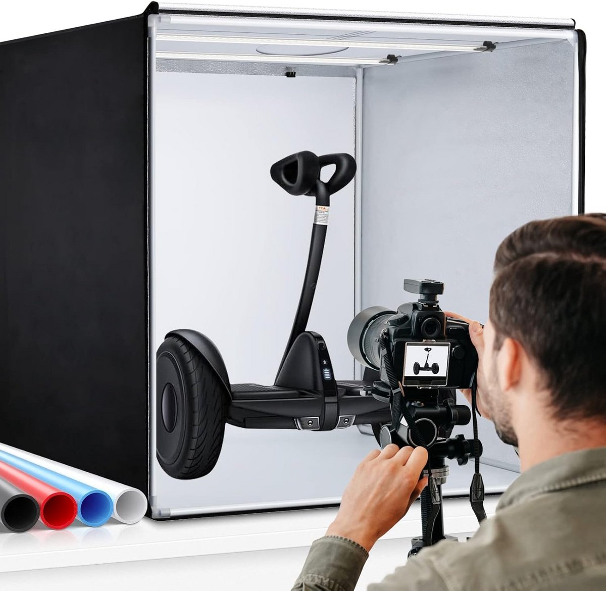 Draagbare Fotostudio Tent 80cm met Instelbare LED Verlichting en Achtergronden