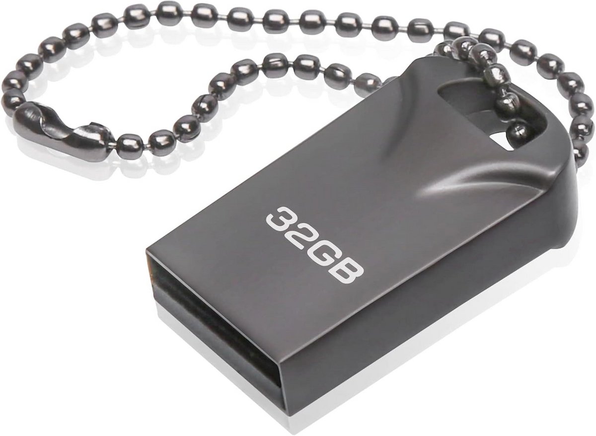 Waterdichte Metalen USB Stick 32 GB met Sleutelhanger voor Dataopslag