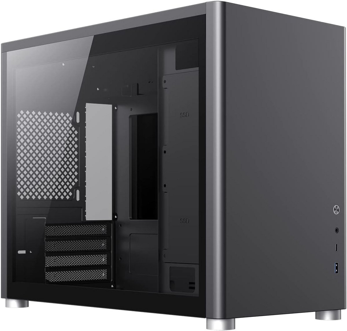 Compacte Micro-ATX Gaming PC Behuizing met Dubbel Gehard Glas en USB-C
