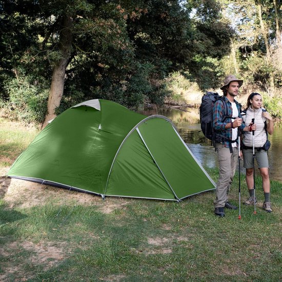P-PLUS Ultralichte Familie Dome Tent 3-4 Persoons Tent Aluminium Pole Tent 3-4 Seizoenen Waterdicht Zelfventilerend Outdoor Camping Wandelen van Merkloos — afbeelding 5