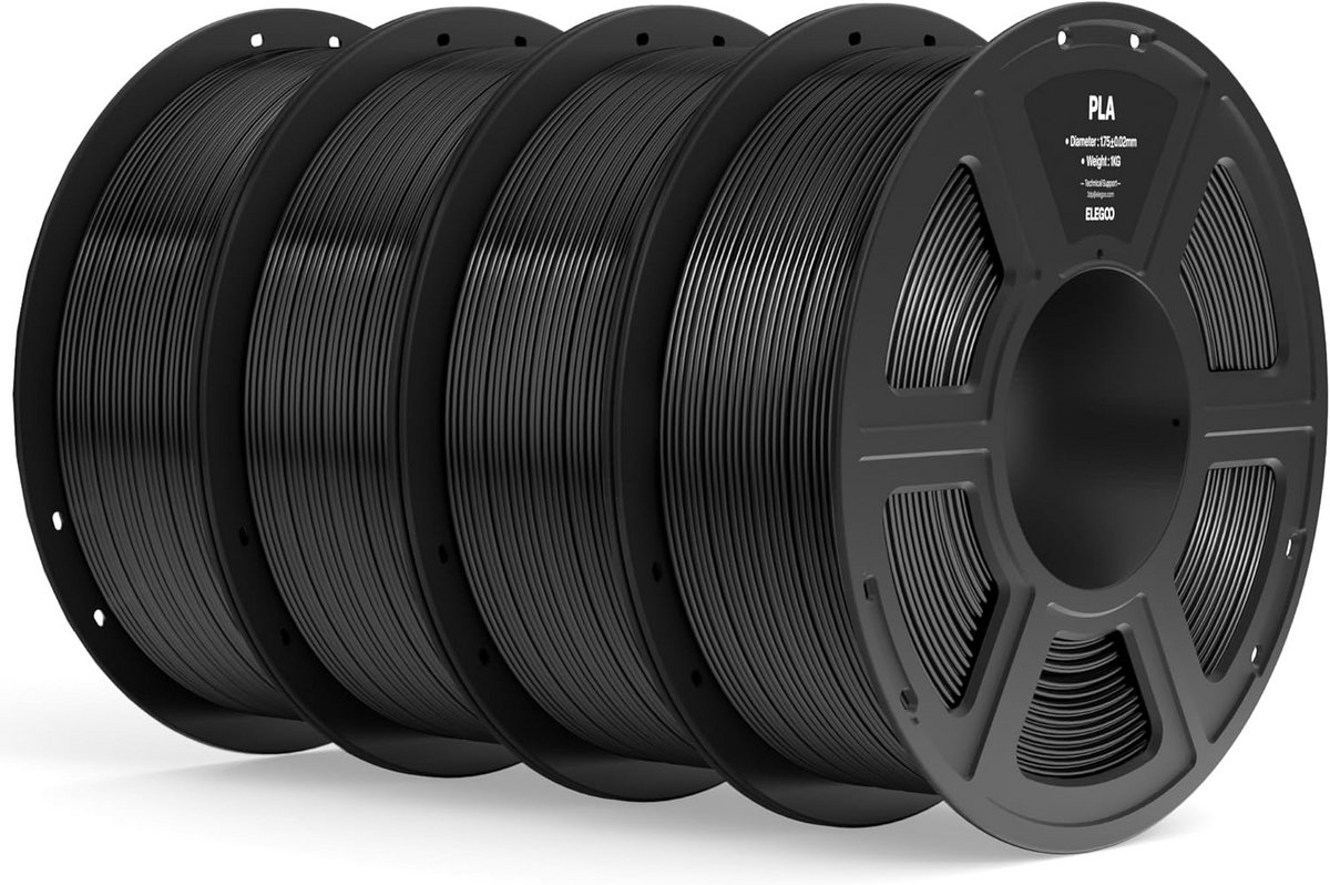 PLA 3D Printer Filament 1.75mm Zwart 4 kg Hoge Nauwkeurigheid