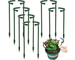 Plantensteunen - Set van 20, rond 24 x 14 cm, verstelbaar, plastic, bloemenhouder, vaste planten, klimhulp, groenten - Bloemensteun plantensteun halfronde