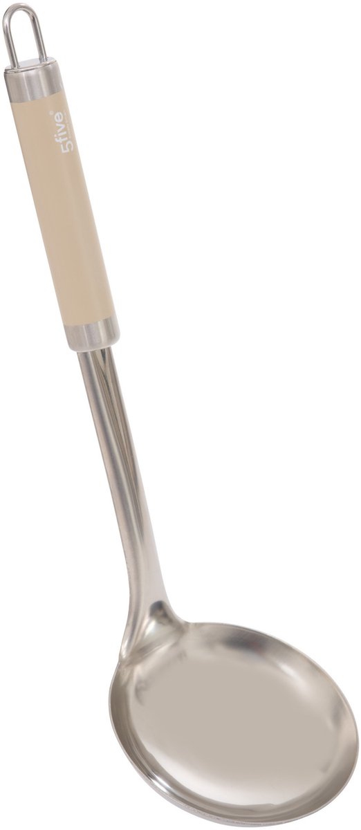 5Five opscheplepel Paris - 30 cm - RVS - aluminium - beige/zilver - keukengerei - soeplepel