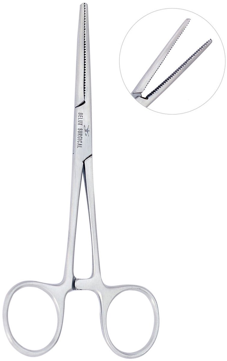 Belux Surgical Instruments – Mosquito Arterieklem Recht 12 cm – RVS – Tandheelkundig / Chirurgisch Instrument – Autoclaveerbaar