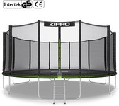 ZIPRO Jump Pro OUT - Trampoline met veiligheidsnet - Ø496cm 16FT - Voor kinderen en volwassenen - Inclusief Ladder - max. 150 kg - Extra Groot - UV-bestendig