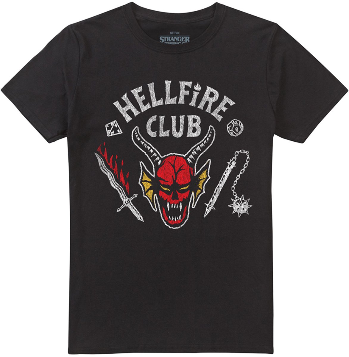 Stranger Things Hellfire Club Invert Heren T-Shirt - Zwart - XXL