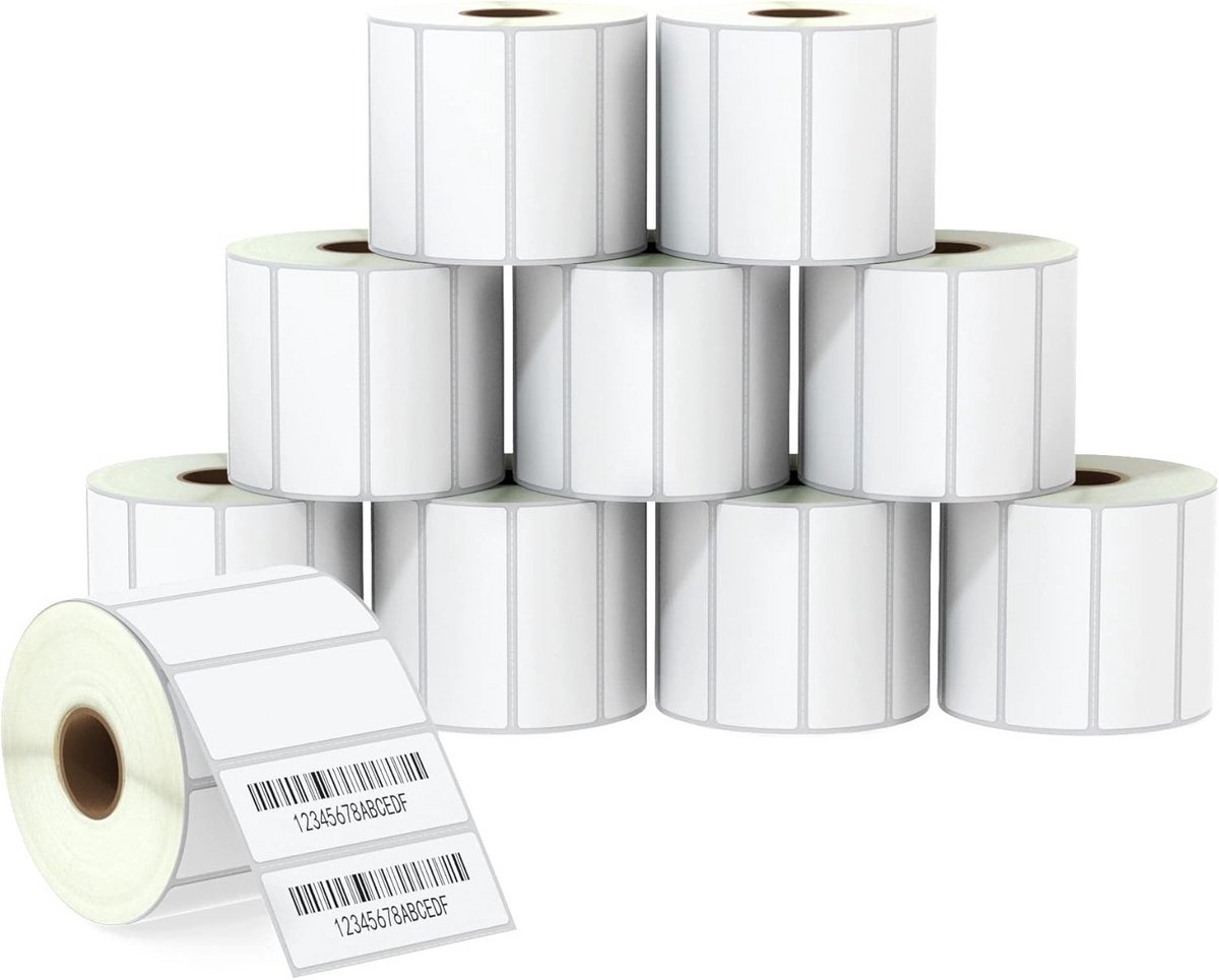 Thermische Adreslabels 67x25 mm Geperforeerd - 10 Rollen (20000 Stickers)