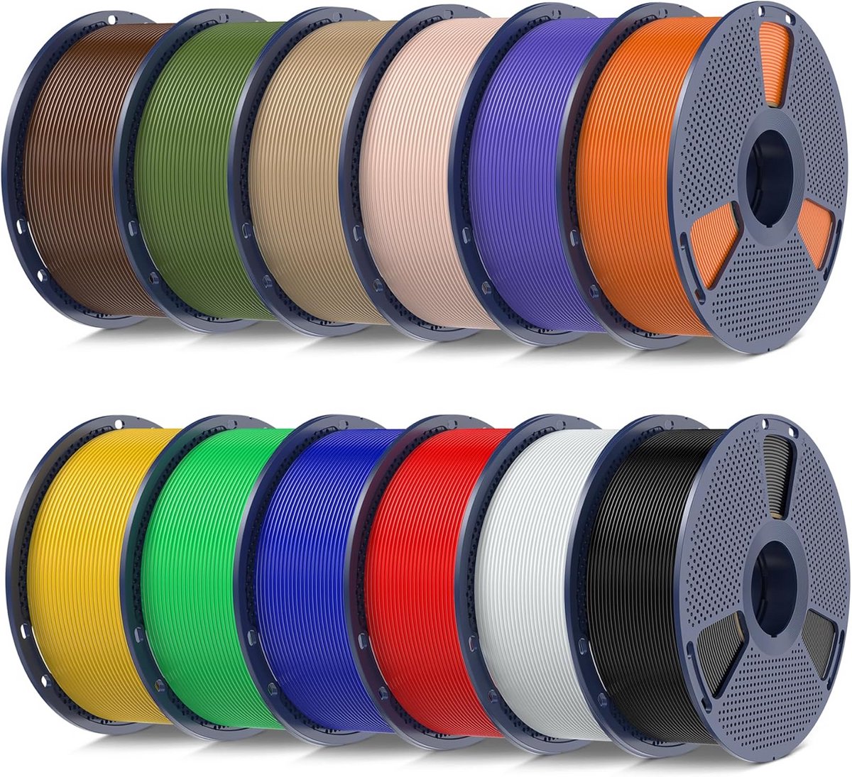 PLA+ Filament Set 12KG - 12 Kleuren 1.75mm 3D Printer Materiaal