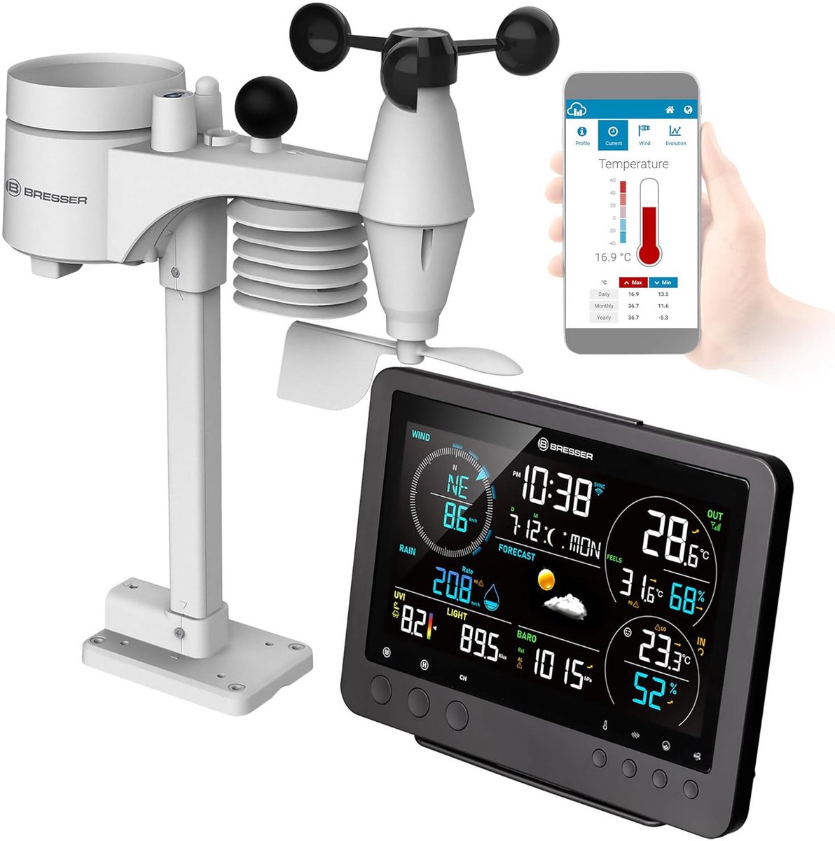 WiFi Weerstation 8-in-1 met WBGT, UV en Windmeter voor Buiten