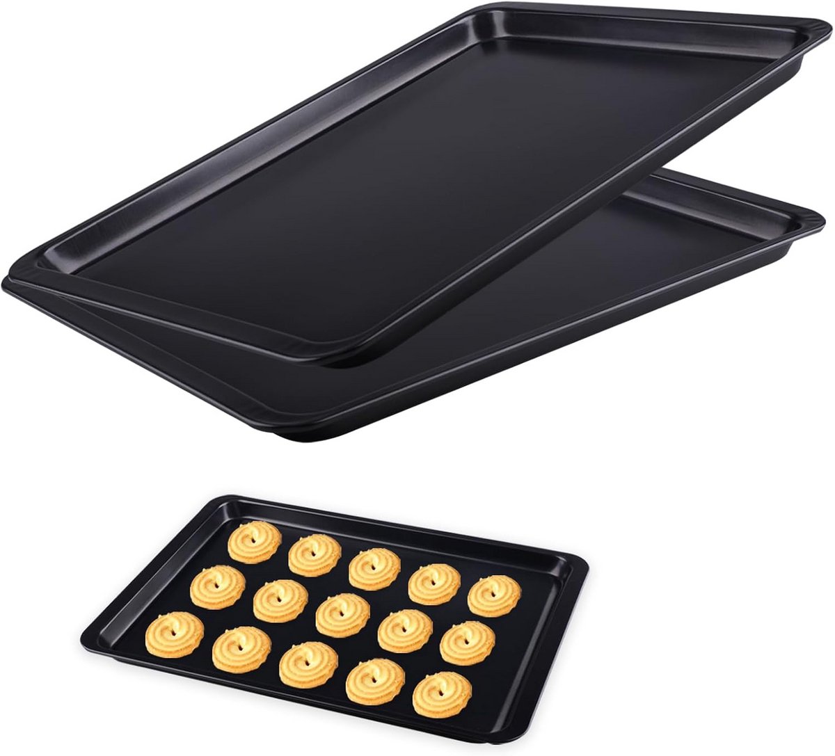 Set van 2 Rechthoekige Bakplaten - Ovenbestendig met Anti-Aanbaklaag