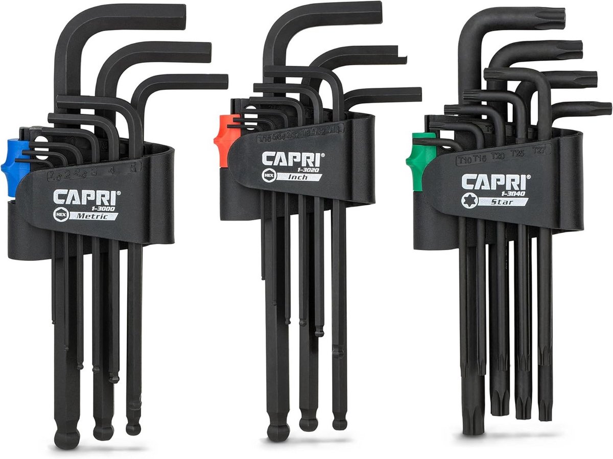 Lange Inbussleutel Set met Kogelkop en Torx Sleutels - Metrisch en SAE
