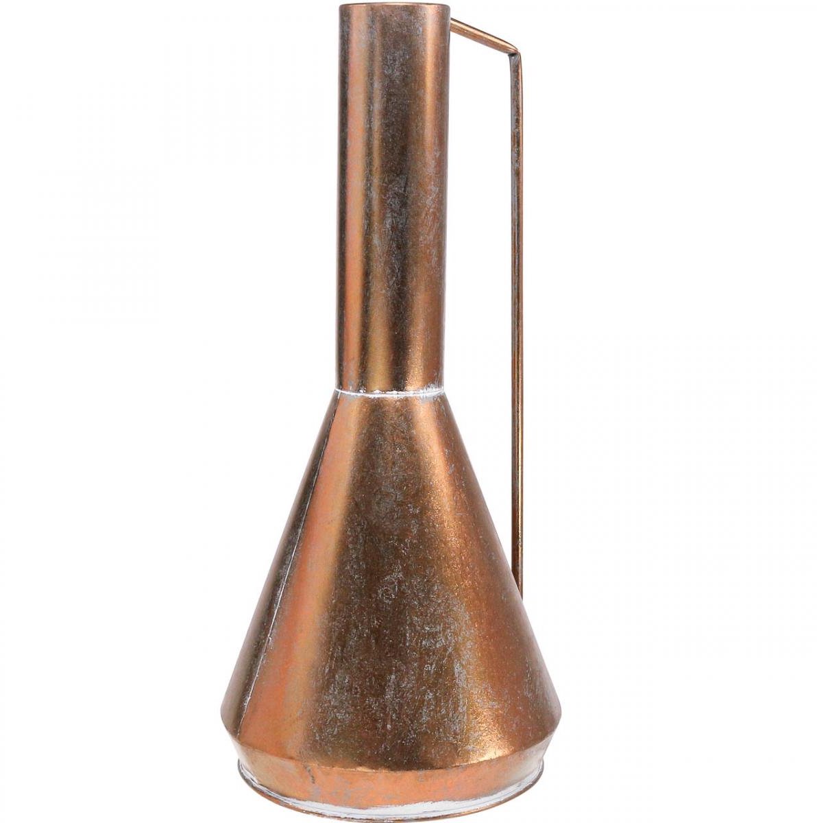 Elegante staande vaas, vintage stijl, oosterse, koperkleurige metalen