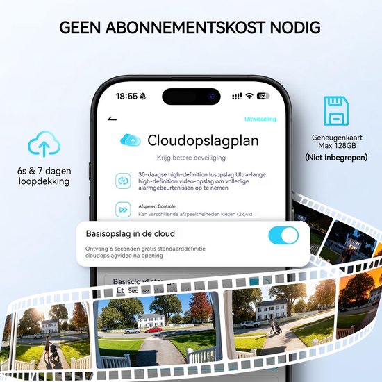 ieGeek Video Doorbell J9 - 2K HD - Eenvoudige Installatie - Live Videogesprek - Mens- en Bewegingsdetectie -Geen Abonnementskosten van Merkloos — afbeelding 3