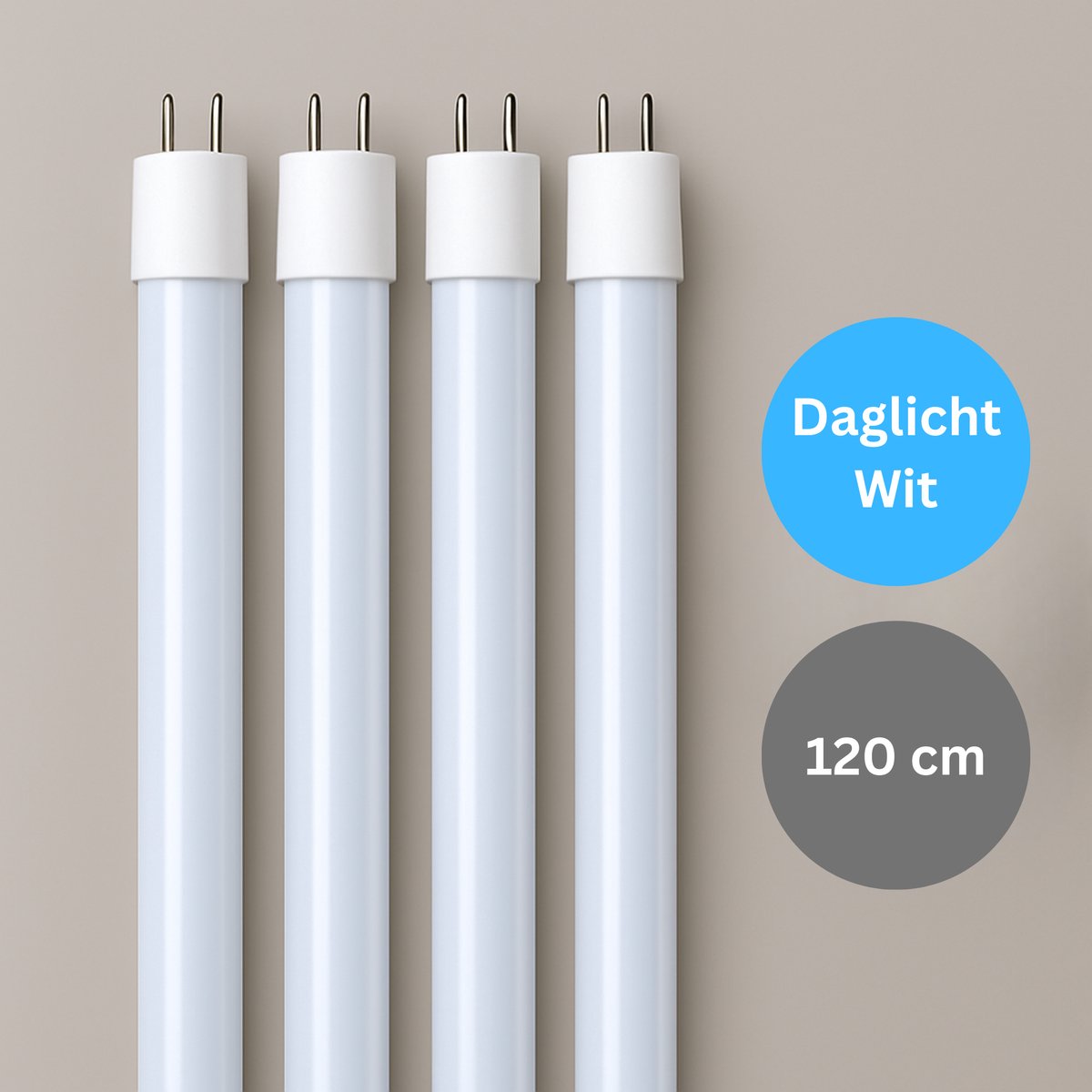 4x Premium LED TL lamp 120 cm – Daglicht wit 6500K – Vervangt TL–D 36W – Universeel met starter – 18W