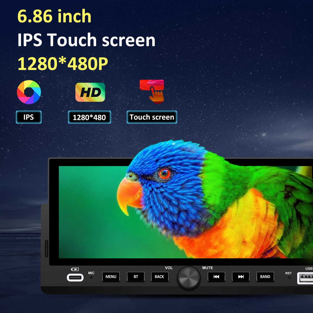 Hexinex Autoradio 1 din Android 13 Universel Voiture avec Caméra de Recul | Écran Tactile 10