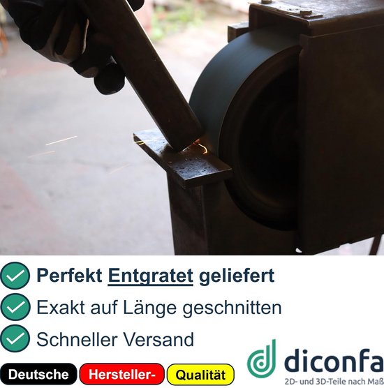 Platstaal S235JR ST37 Warmgewalst Zwart IJzer Profiel 50x5 mm - Diverse Lengtes — afbeelding 2