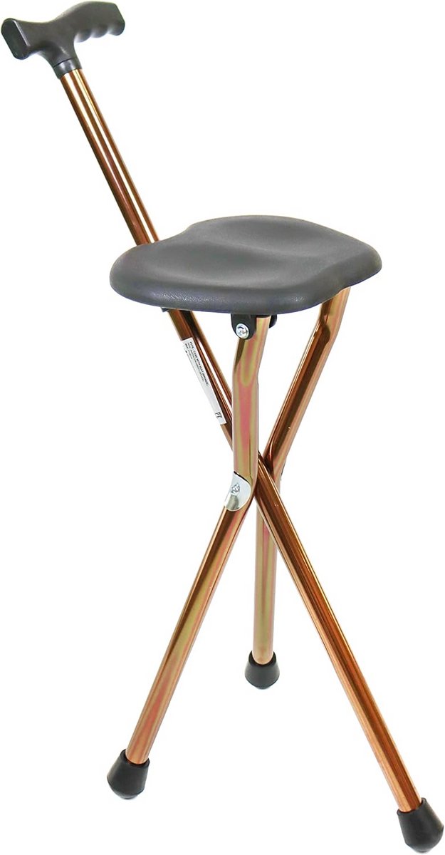 Wandelstok met Zitje - Opvouwbaar – Wandel Zitstok Tot 100 kg - Driepoot - Ergonomisch