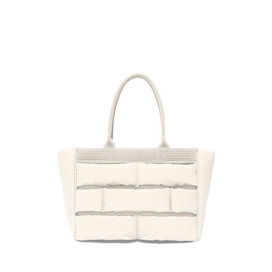 SUITSUIT Schoudertas dames - Handtas dames - Laptopvak - Dames tas - Tas met rits - Dames shopper tas - Fusion - Wit