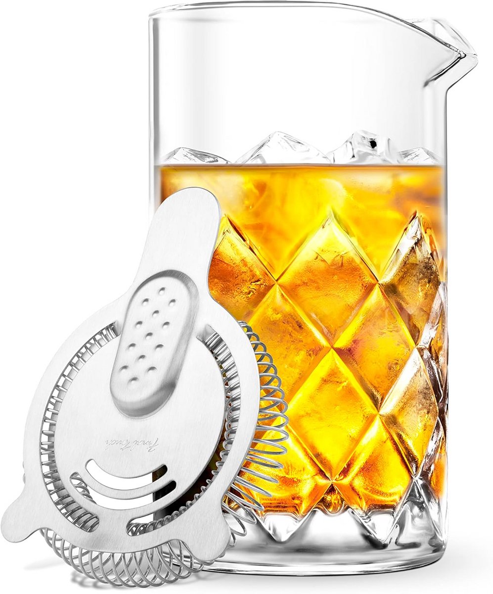 Glazen Cocktailshaker met Zeef 600ml - Ideaal voor Mixdrankjes