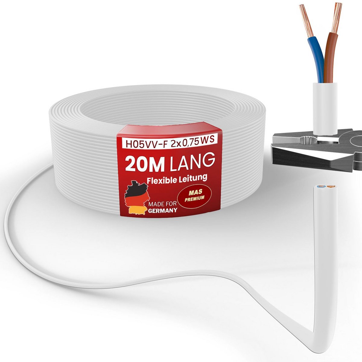 Flexibele Kunststof Buisleiding of Kabel H05VV-F voor Elektrische Installaties
