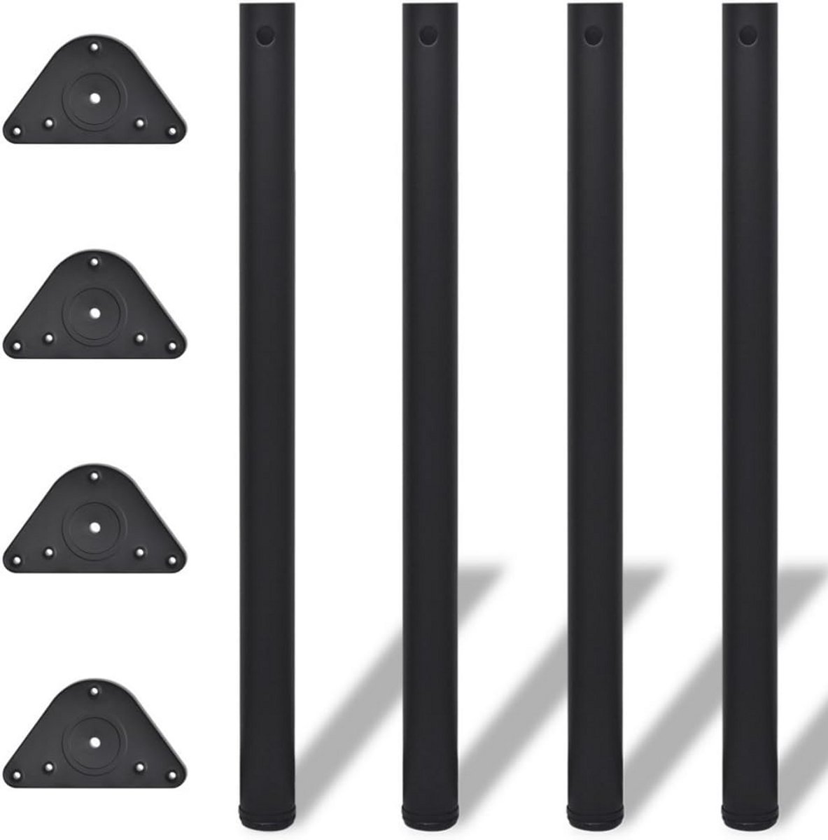 Set van 4 Verstelbare Tafelpoten Hoogte 870 mm Zwart Metaal