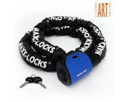 Maxx-Locks Patea ART 3 Scooterslot / Brommerslot - Kettingslot met Vaste Kop Sluiting - Gekeurd Slot voor Scooter en Brommer en Fatbikes - Ketting met Gehard Stalen Schakels van 10mm - 120 cm