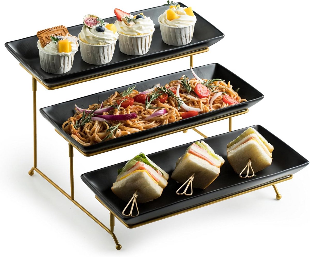 3-Laags Serveerstandaard met Schalen voor Feestjes en Buffet