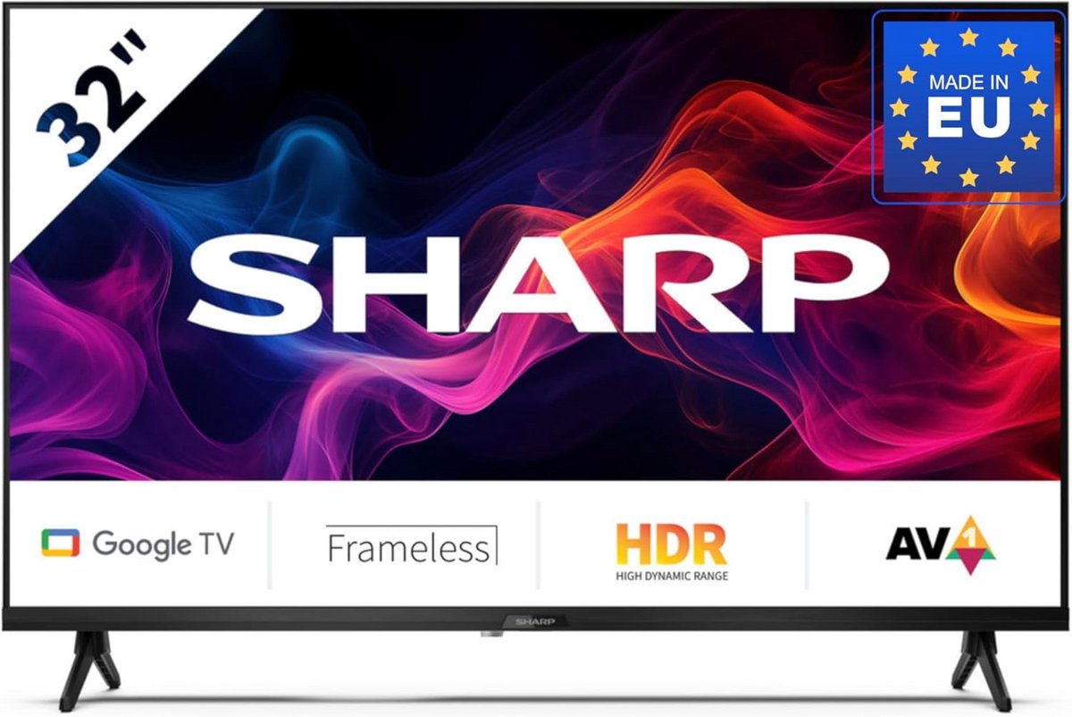 32 inch Smart TV 81 cm met DVB-T2 en H.265/HEVC Zwart