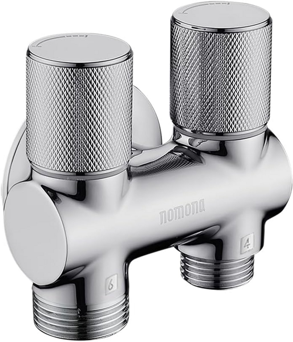 Drie-weg Hoekafsluiter met T-Adapter voor Douche en Kraan Aansluitingen