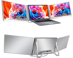 Techdecor S900 Laptop Screen Extender – 16 Inch IPS Portable Monitor – Dual Screen Laptop – 1920×1200 – USB-C Plug & Play