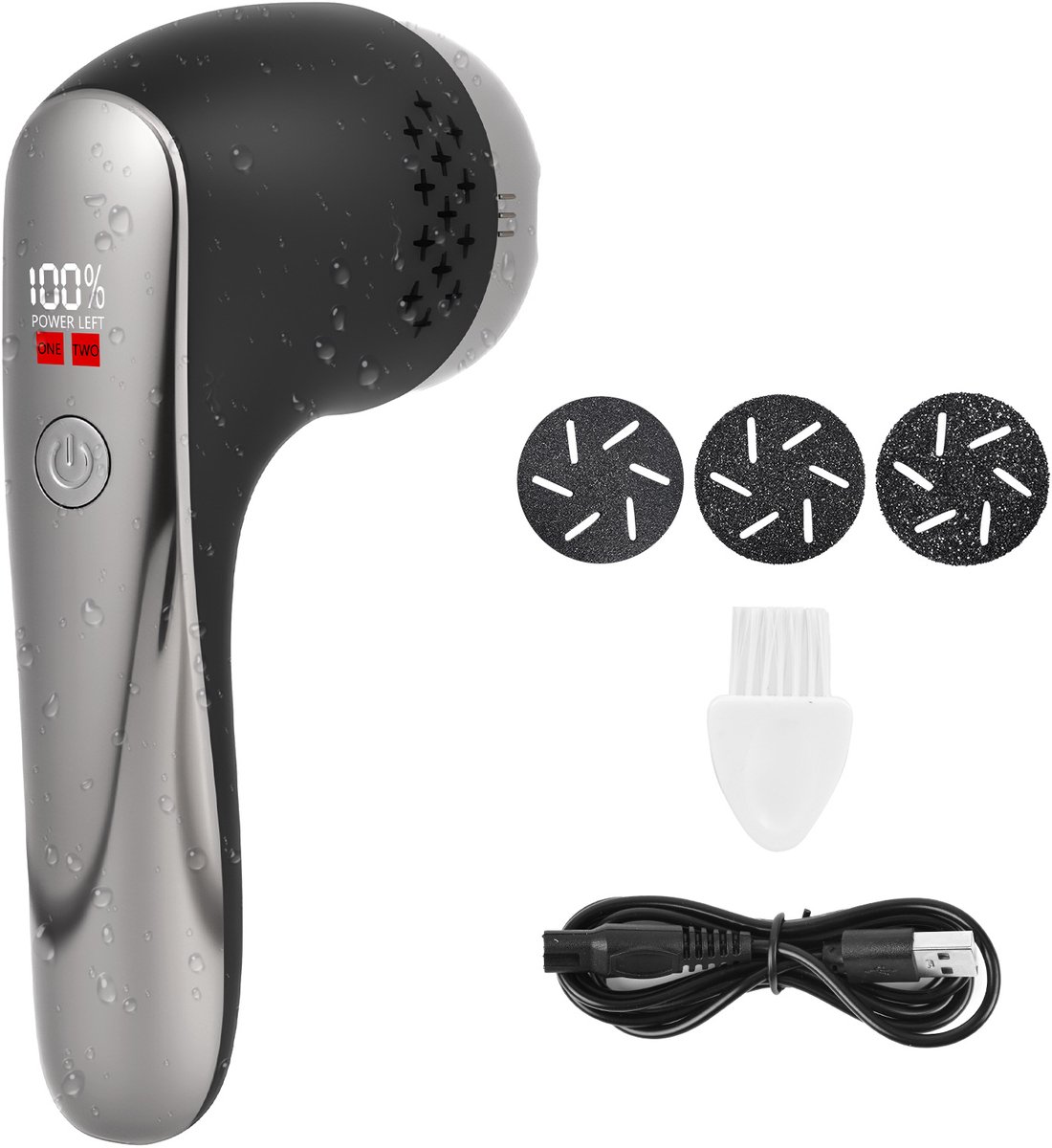 Dreamhigh® Elektrische Eeltverwijderaar - IPX6 Waterbestendig - Voetvijl - Krachtige Motor - USB Oplaadbaar -met 3 Verwisselbare Slijptellers -Professionele Eelt Verwijderaar Set