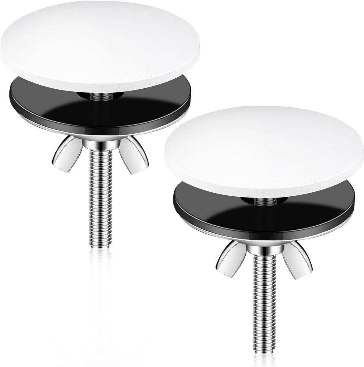 2 Stuks Kraangat Afdekplaat Roestvrij Staal voor Aanrecht - Plug voor Niet-Gebruikte Kranen