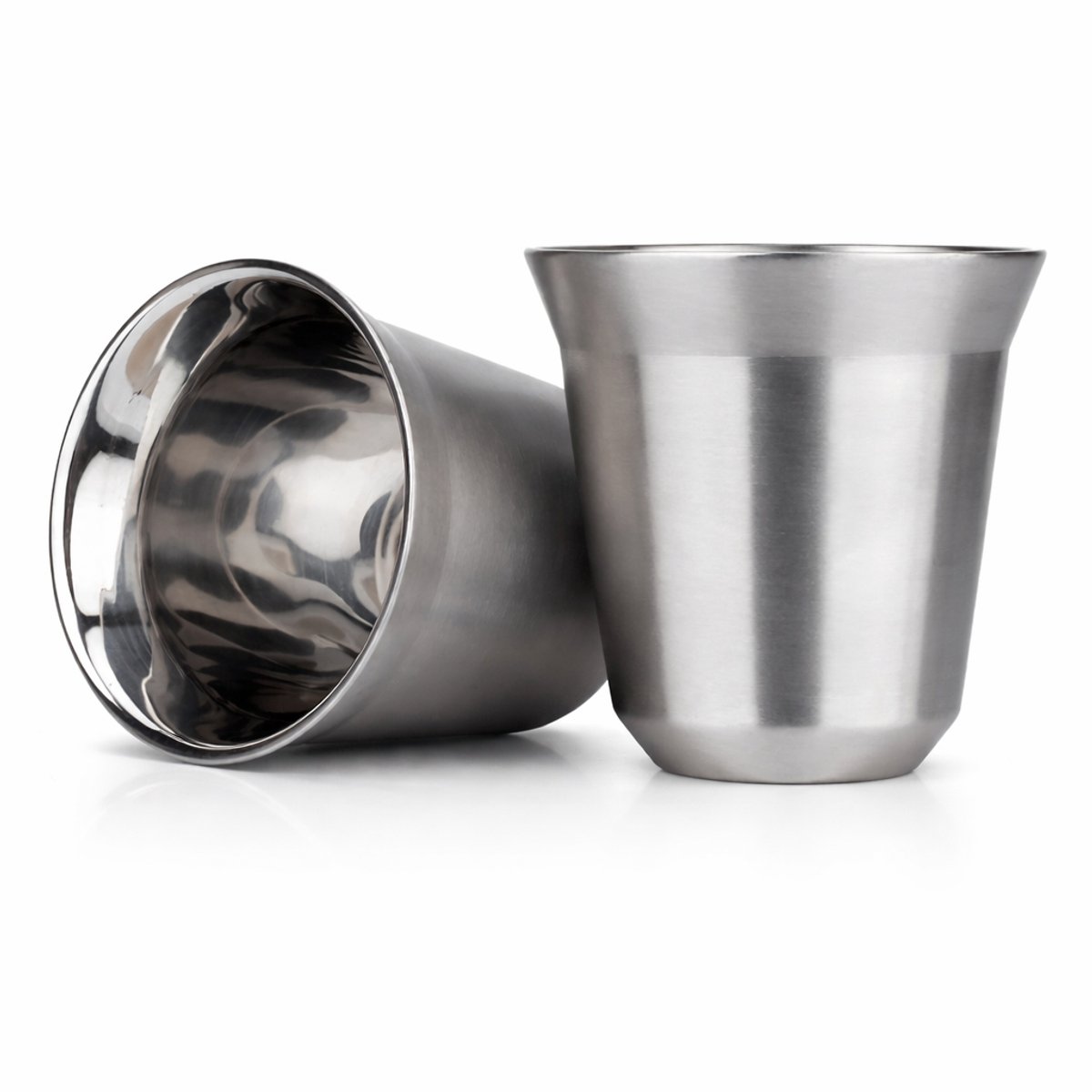 BOTC Espressokopje - Dubbelwandig 304 Roestvrijstalen Demitassekopje - 80 ml - Klein Kopje - Zilver - 1 stuk