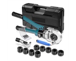 Malmoo Perstang Waterleiding - Hydraulische Krimptang met TH- & V-Persbekken - Inclusief Buissnijder & Ontbramer - Geschikt voor Henco & Alpex